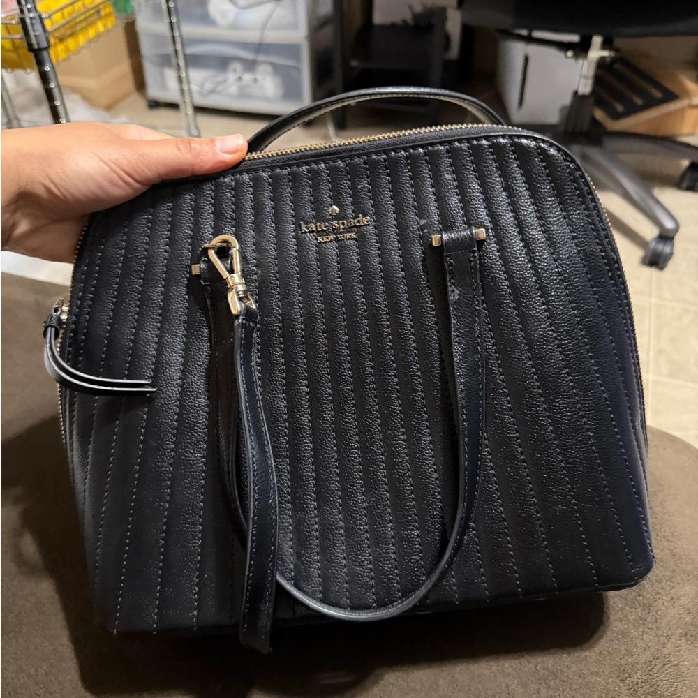 Elegant Kate Spade Black Textured Satchel bag